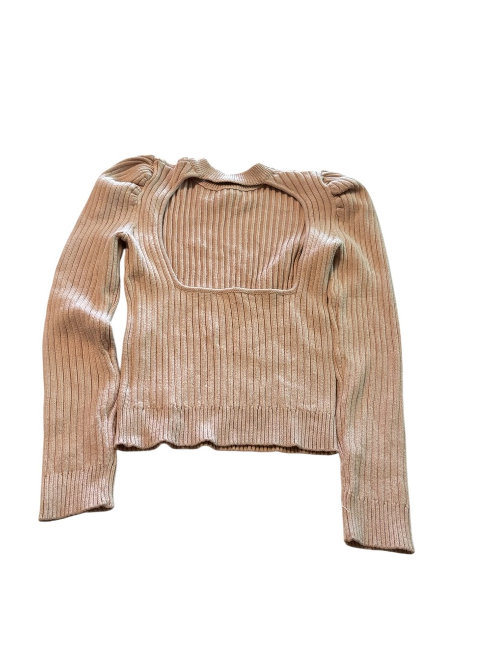 ASTR The Label Ribbed Puff Shoulder Sweater with Open Back - Picture 6 of 8
